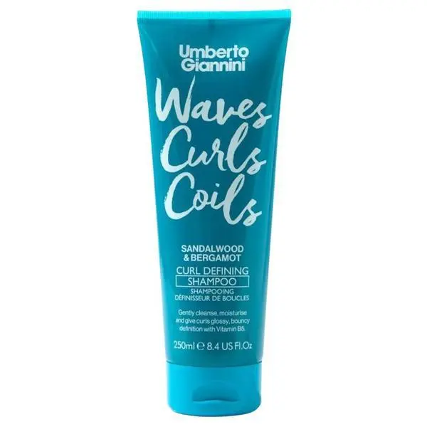 Umberto Giannini Шампоан за дефиниране на къдрици - Umberto Giannini Waves, Curls &amp; Coils Shampoo със сандалово дърво и бергамот, 250 мл