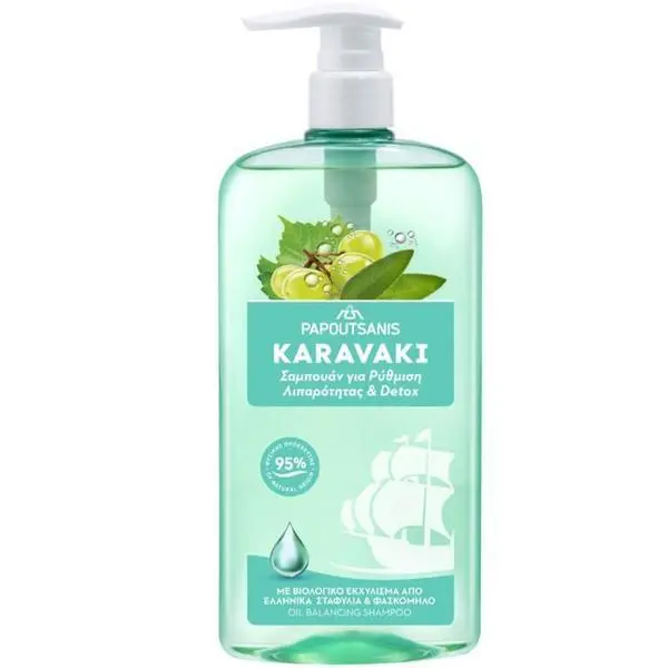 Karavaki Шампоан за мазна коса, детоксикиращ - Karavaki Oil Balancing Shampoo, 600 мл