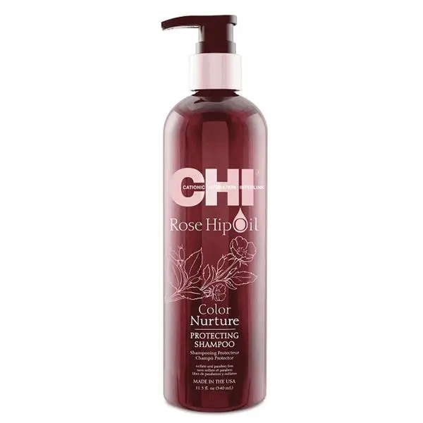 CHI Шампоан за защита на боядисана коса - CHI Farouk Rose Hip Oil Color Nurture Protecting Shampoo 340мл
