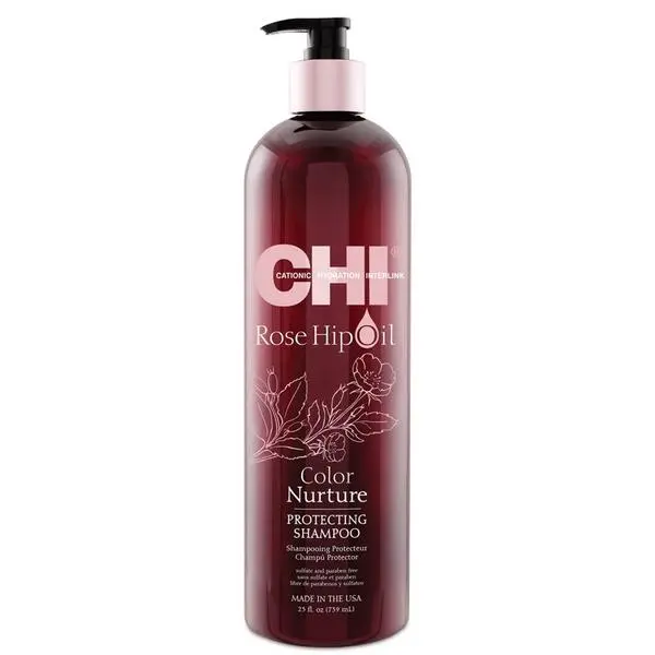 CHI Шампоан за защита на боядисана коса - CHI Farouk Rose Hip Oil Color Nurture Protecting Shampoo 739мл