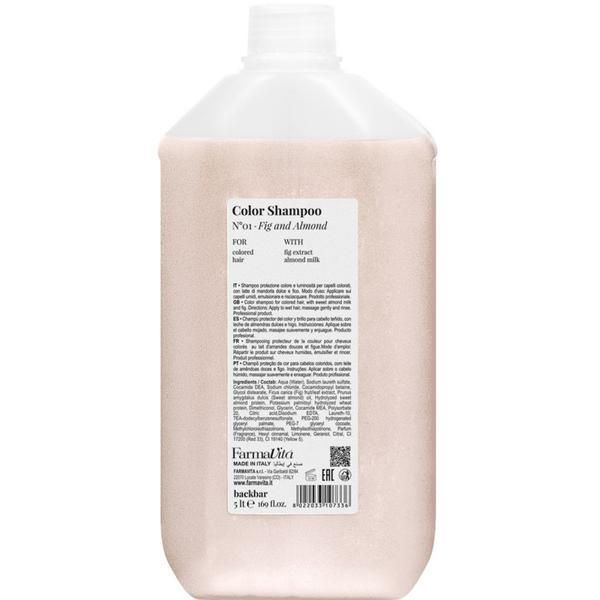 Farmavita Шампоан за защита на цвета на боядисана коса със смокини и бадеми - FarmaVita Back Bar Nourishing Shampoo No 01 Fig and Almond, 5000 мл
