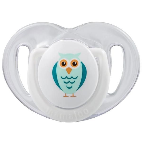 Mamajoo Силиконова ортодонтична залъгалка и кутия за съхранение - Mamajoo Owl &amp; White Box, 6 m+, 1 бр