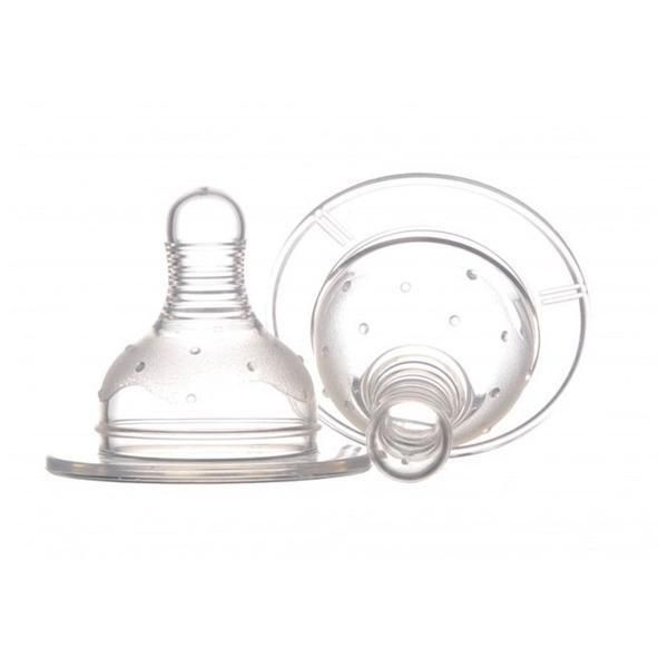 Minut Силиконови биберони с широко гърло за плътни течности 6+ - Minut Baby, 2 бр