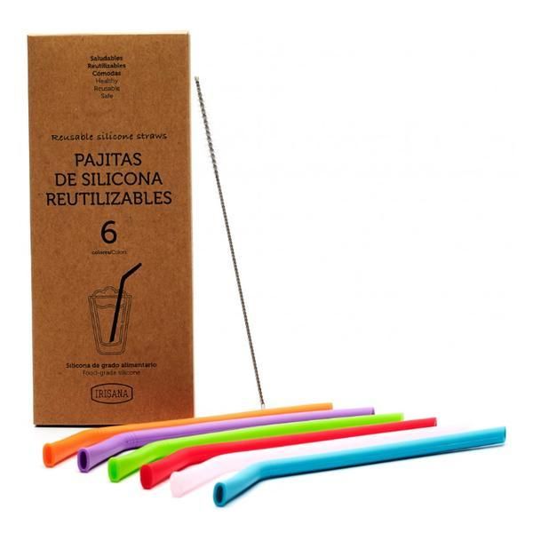 Irisana Силиконови сламки за многократна употреба Irisana, 6 бр