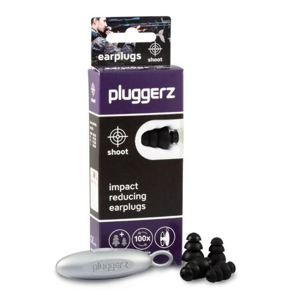 Pluggerz Силиконови тапи за уши за защита на ушите по време на стрелба или лов - Pluggerz Shoot, 4 бр