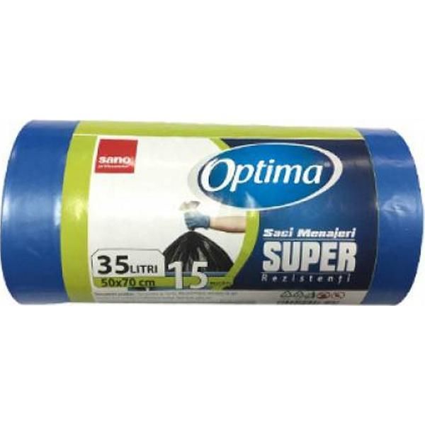 Sano Сини домакински чанти - Sano Optima Super, 35 л, 15 бр
