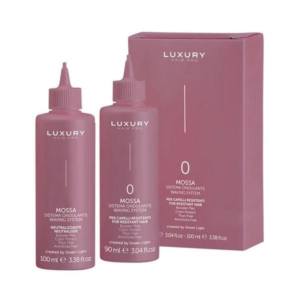 Green Light Система за трайно къдрене за устойчива коса No. 0 - Mossa Booster Plex Luxury Hair Pro, Green Light