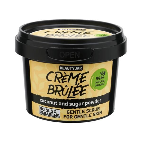 Beauty Jar Скраб за лице със захар и кокосов прах за чувствителна кожа Creme Brulee Beauty Jar, 120 гр