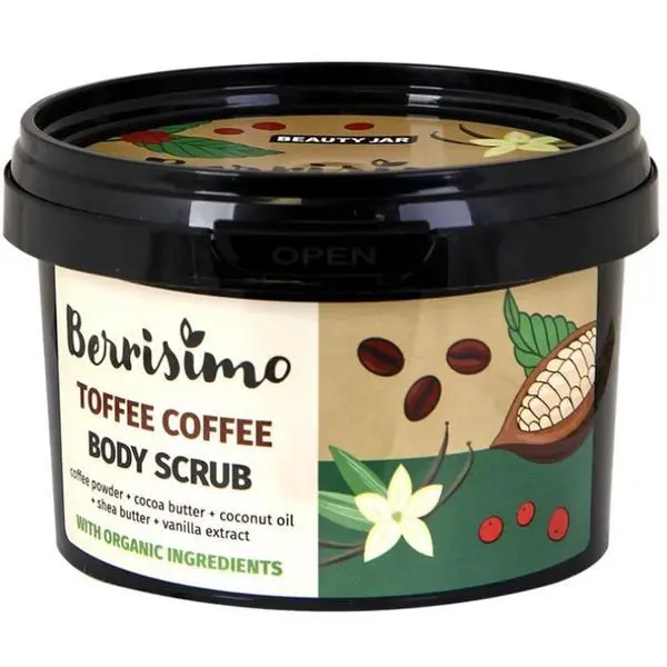 Beauty Jar Скраб за тяло с кафе, какао и ванилия - Beauty Jar Berrisimo Toffee Coffee Body Scrub, 350 гр