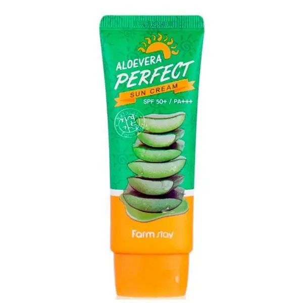 Farm Stay Слънцезащитен крем с алое вера SPF50+ - FarmStay Aloe Vera Perfect Sun Cream SPF50+ PA+++, 70 мл