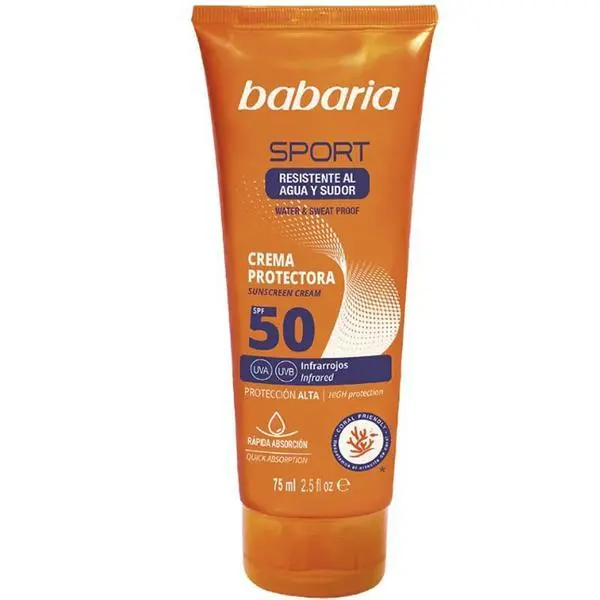 Babaria Слънцезащитен крем SPF50 за лице и тяло, водоустойчив - Babaria Sunscreen Cream Sport SPF 50, 75 мл