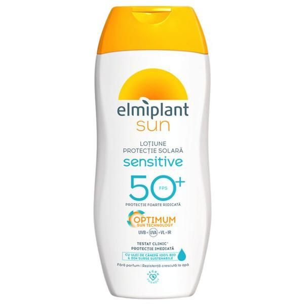 Elmiplant Слънцезащитен лосион за чувствителна кожа с много висока защита - Elmiplant Sun Sensitive Optimum Technology, FPS 50+, 200 мл