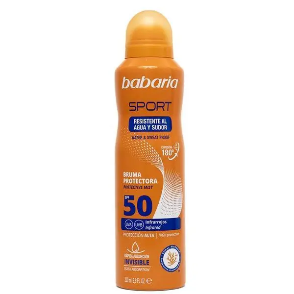 Babaria Слънцезащитен спрей SPF50 за лице и тяло, водоустойчив - Babaria Sport Protective Sunscreen Mist SPF 50, 200 мл