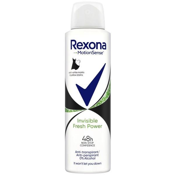 Rexona Спрей Дезодорант за жени Invisible Antiperspirant - Rexona MotionSense Invisible Fresh Power 48h, 150 мл