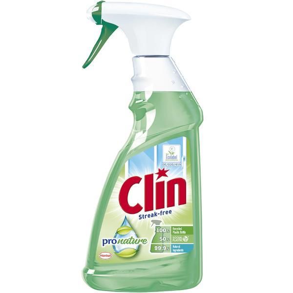 Clin Спрей почистващ препарат за прозорци - Clin Streak-free Pro Nature, 500 мл