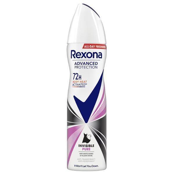 Rexona Спрей против изпотяване за жениInvisible Pure - Rexona Advanced Pro Invisible Pure 72h, 150 мл