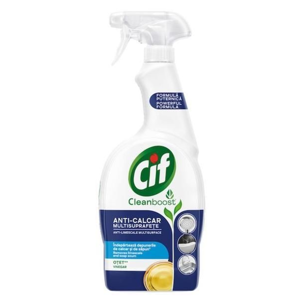 Cif Спрей против варовик с оцет - Cif Cleanboost Anti-Limescale Multisurface Vinegar, 750 мл