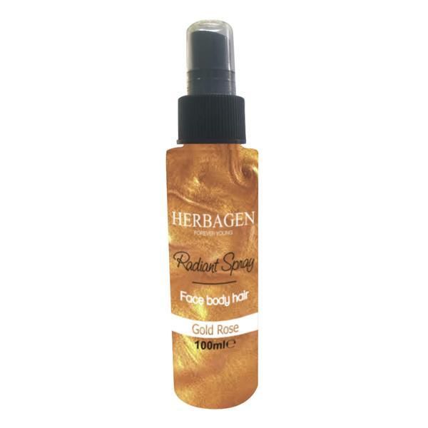Herbagen Спрей с блясък - Herbagen Radiant Spray Gold Rose, 100 мл