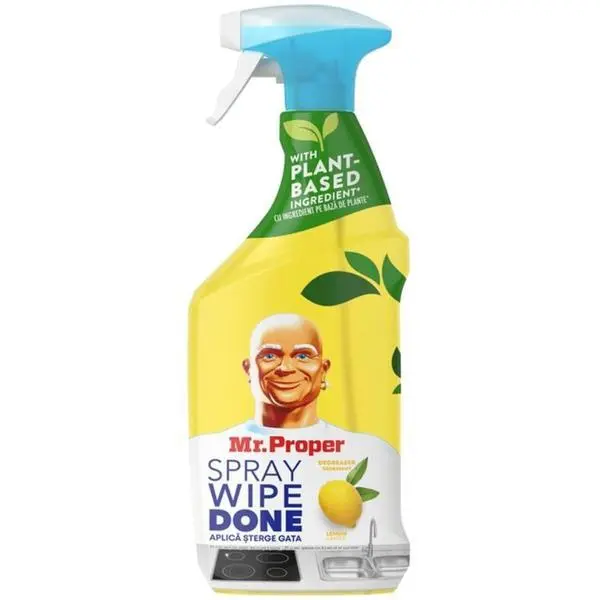 Mr. Proper Спрей за обезмасляване Mr. Proper Spray Wipe Done Lemon,за кухня, 800 мл