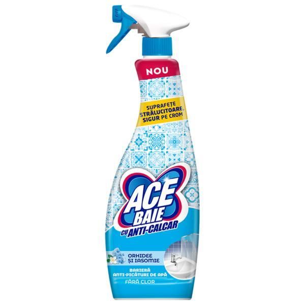 Ace Спрей за почистване на баня без хлор - ACE Anti-limescale Bathroom, Orchid and Jasmine Perfume, 650 мл