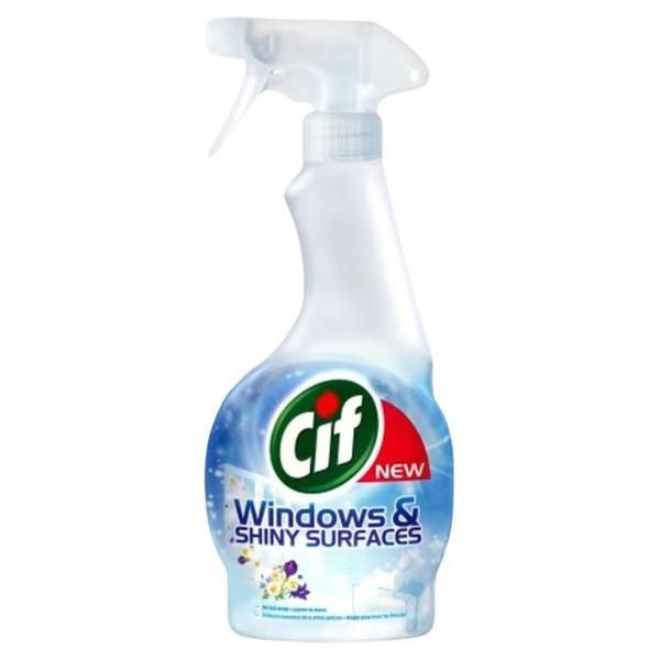 Cif Спрей за прозорци и лъскави повърхности - Cif Windows &amp; Shiny Surfaces, 500 мл