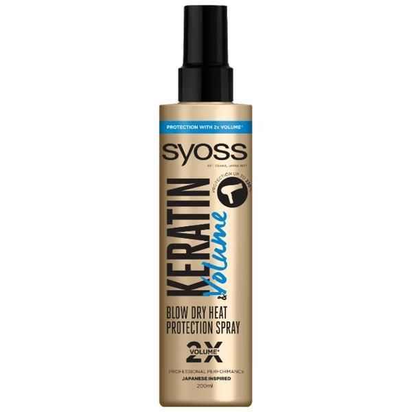 Syoss Спрей за термозащита с кератин - Syoss Professional Performance Keratin &amp; Volume Blow Dry Heat Protection Spray, 200 мл