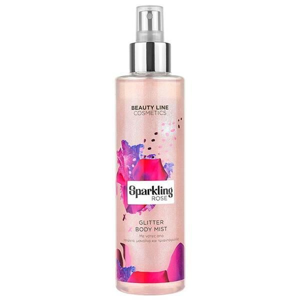 Cream Team Спрей за тяло с искрящи частици - Cream Team Sparkling Rose Glitter Body Mist, 200 мл