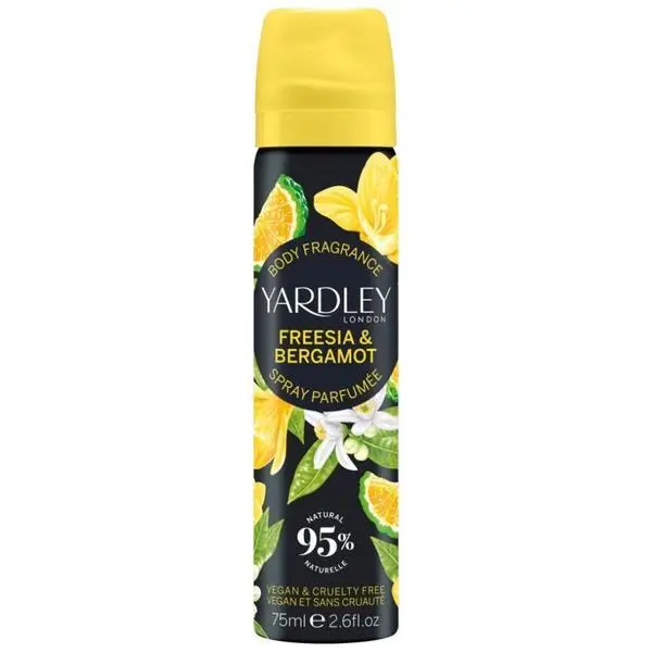 Yardley Спрей за тяло с нотки на фрезия и бергамот - Yardley London Freesia &amp; Bergamot Body Fragrance, 75 мл
