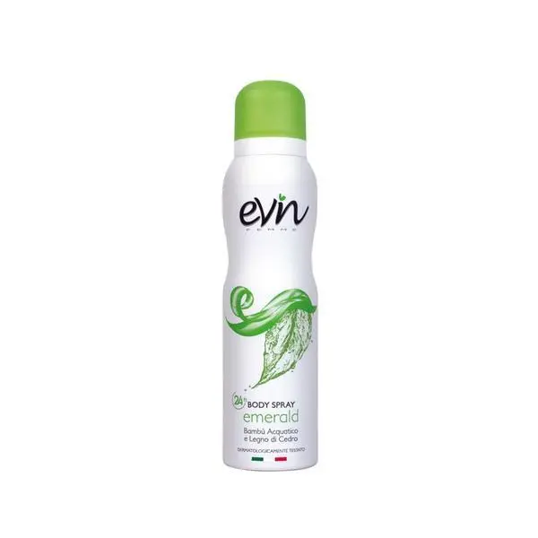 Evin Спрей за тяло за жени с воден бамбук и кедрово дърво*- Evin Femme Body Spray Emerald 24h, 150 мл