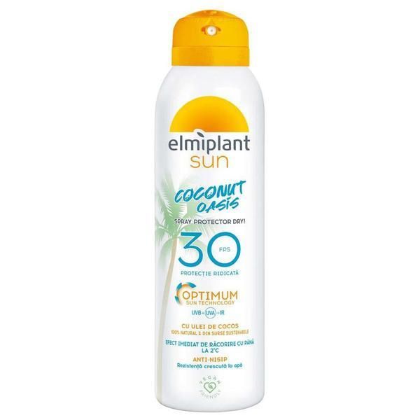 Elmiplant Спрей за висока слънцезащита с кокосово масло - Elmiplant Sun Coconut Oasis Spray Protector Dry Optimum Sun Technology, FPS 30, 150 мл