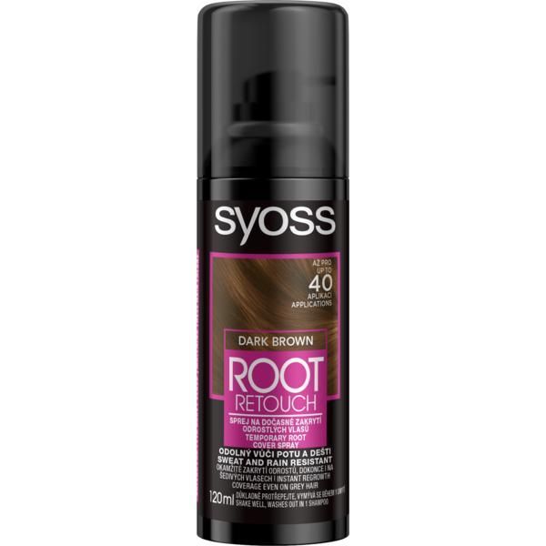 Syoss Спрей за временно боядисване на корени - Schwarzkopf Syoss, тъмен шатен, 120 мл