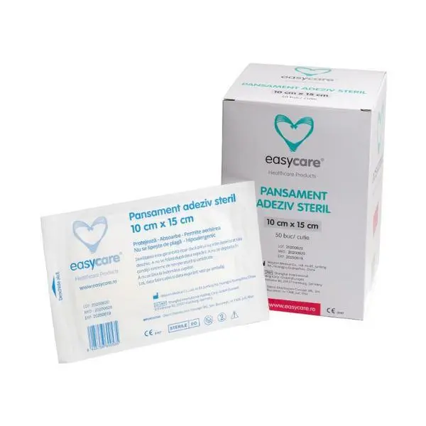 Easy Care Стерилна лепяща превръзка - EasyCare, 10 см x 15 см, 50 бр./кутия