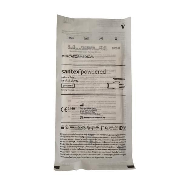 Prima Стерилни хируригически латексови ръкавици с пудра Размер L - Prima Sterile Latex Surgical Light Powered Gloves 8, 2 броя