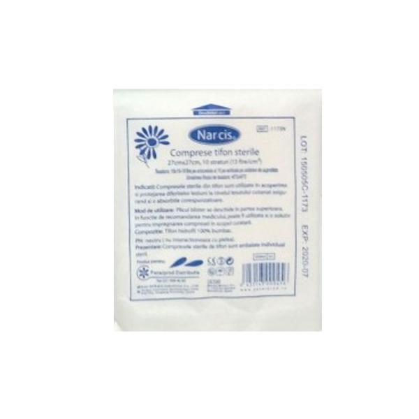 Narcis Стерилни компреси Narcis, 27см x 27см, 10 слоеве, плат 19 x 15
