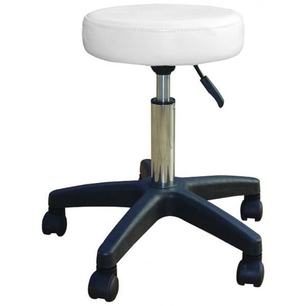 Beautyfor Стол с колелца за салон CH-843A - Beautyfor Master Chair, бял, 1 бр