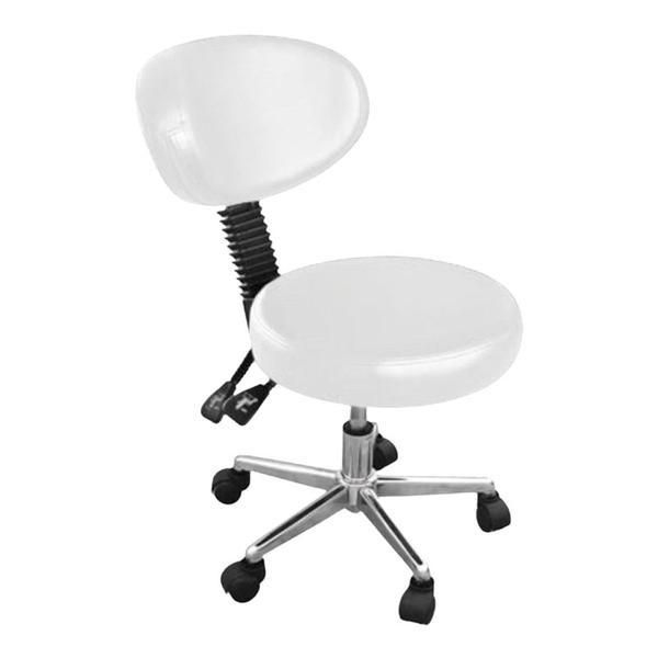 Beautyfor Стол с облегалка и колела за салон CH-810B(T) - Beautyfor Master Chair, Бял, 1 бр