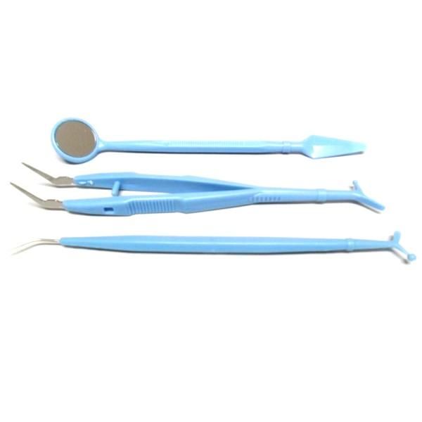 Prima Стоматологичен консултативен комплект, Стерилен, Тип 1 &ndash; Еднократна употреба Prima: пластмасова шпатула с огледало номер. 5, дентална четка, остра сонда