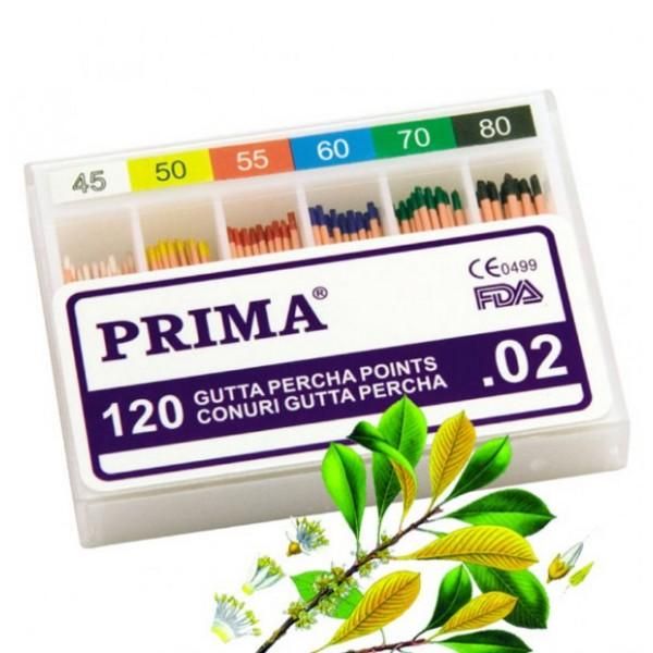 Prima Стоматологични щифтове Gutta Percha Prima асорти 45-80, 120 броя