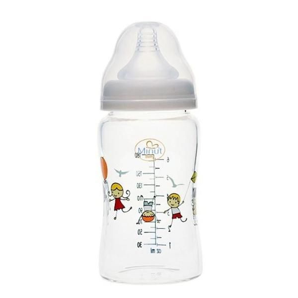 Minut Стъклена бутилка 180 мл- Minut Baby, 1 бр