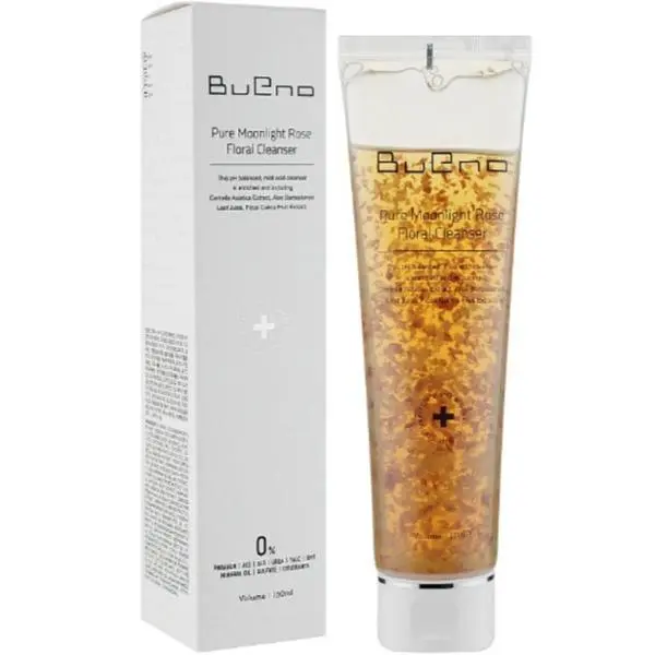 Bueno Субакиселинен почистващ гел с розови листенца, за контрол на себума - Bueno Pure Moonlight Rose Floral Cleanser, 150 мл