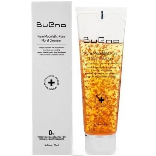 Bueno Субакиселинен почистващ гел с розови листенца, за контрол на себума - Bueno Pure Moonlight Rose Floral Cleanser, 80 мл