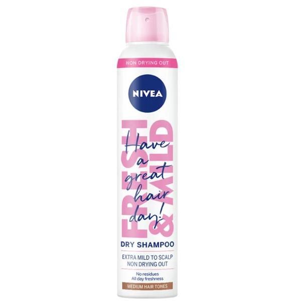 Nivea Сух шампоан за сатен - Nivea Dry Shampoo Medium Hair Tones, 200 мл