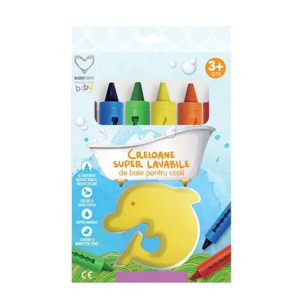 Easy Care Baby Супер миещи се пастели за баня за деца, Easy Care Baby, 6 пастели