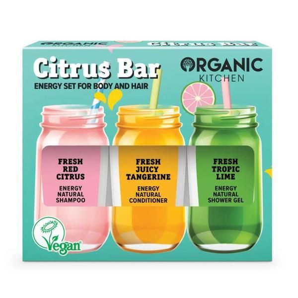 Organic Kitchen Свеж подаръчен комплект за тяло и коса - Organic Kitchen Citrus Bar Energy Set, 1 комплект