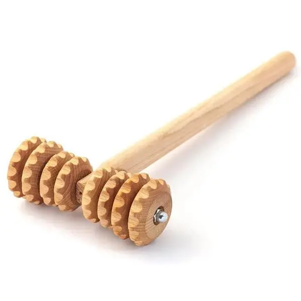 Tuuli Т-образна дървена масажна ролка за мадеротерапия против целулит, Natur - Tuuli, 1 бр