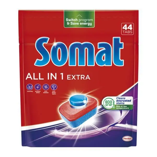 Somat Таблетки препарат за съдомиялна машина - Somat Всичко в 1, 44 бр