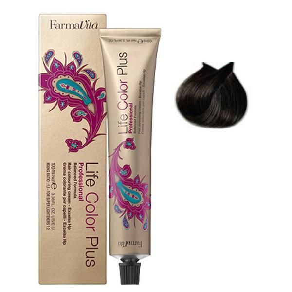 Farmavita Тайна боя - FarmaVita Life Color Plus Professional, нюанс 4.00 Intense Brown, 100 мл
