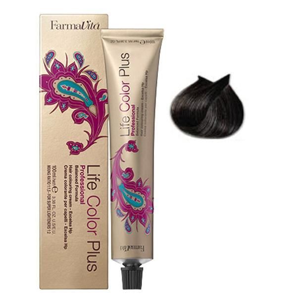 Farmavita Тайна боя - FarmaVita Life Color Plus Professional, нюанс 4.12 Ash Irisee Brown, 100 мл