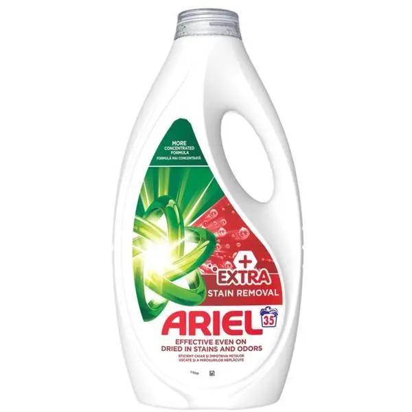 Ariel Течен автоматичен перилен препарат - Ariel +Extra Stain Removal, 35 пранета, 1.575 л