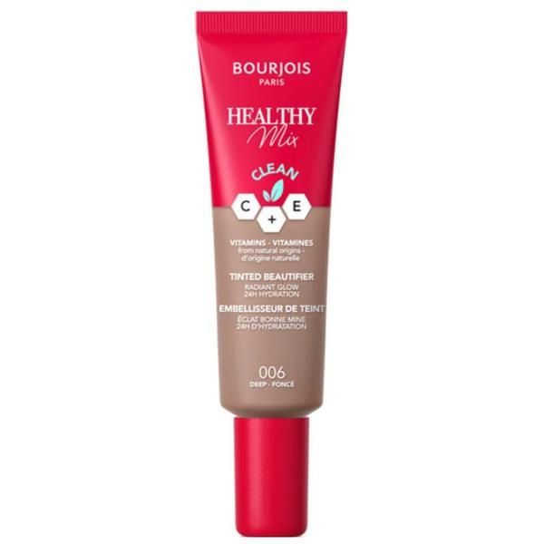 Bourjois Paris Течен фон дьо тен - Bourjois Paris Healthy Mix Tinted Beautifier Radiant Glow 24h Hydration, нюанс 006 Deep, 30 мл